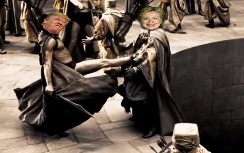 Trump & Hillary Sparta Blank Meme Template