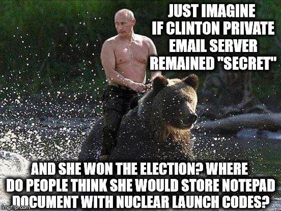 JUST IMAGINE IF CLINTON PRIVATE EMAIL SERVER REMAINED "SECRET" AND SHE WON THE ELECTION? WHERE DO PEOPLE THINK SHE WOULD STORE NOTEPAD DOCUM | made w/ Imgflip meme maker