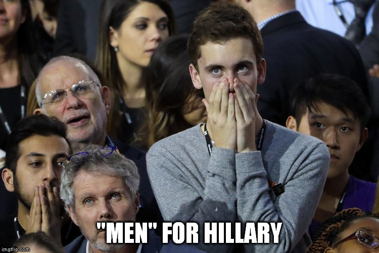 "MEN" FOR HILLARY | image tagged in men for hillary,hillary clinton,pajama boy,hillary loser | made w/ Imgflip meme maker