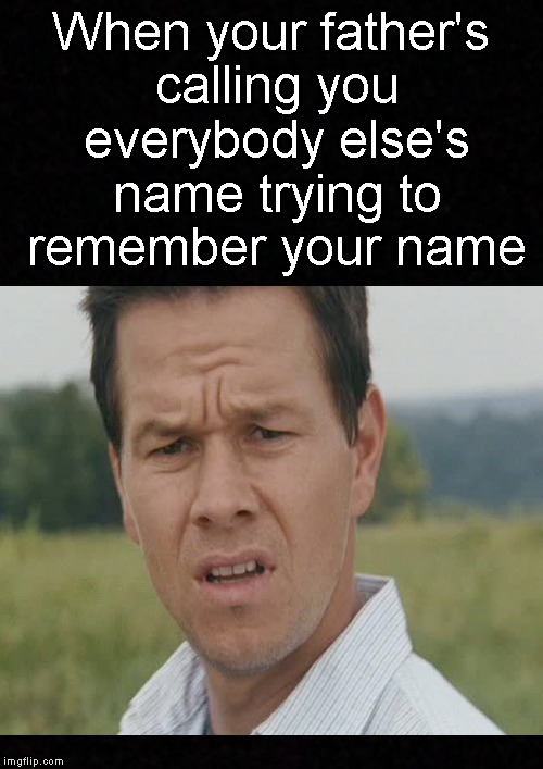 Yep.... | When your father's calling you everybody else's name trying to remember your name | image tagged in funny memes,old age,bad memory,father | made w/ Imgflip meme maker