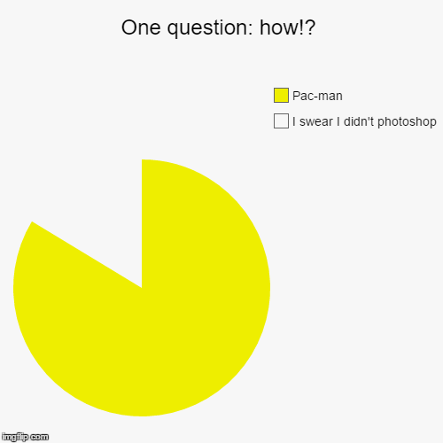 I swear I didn't photoshop this! I SWEAR! | image tagged in funny,pie charts,pac-man | made w/ Imgflip chart maker