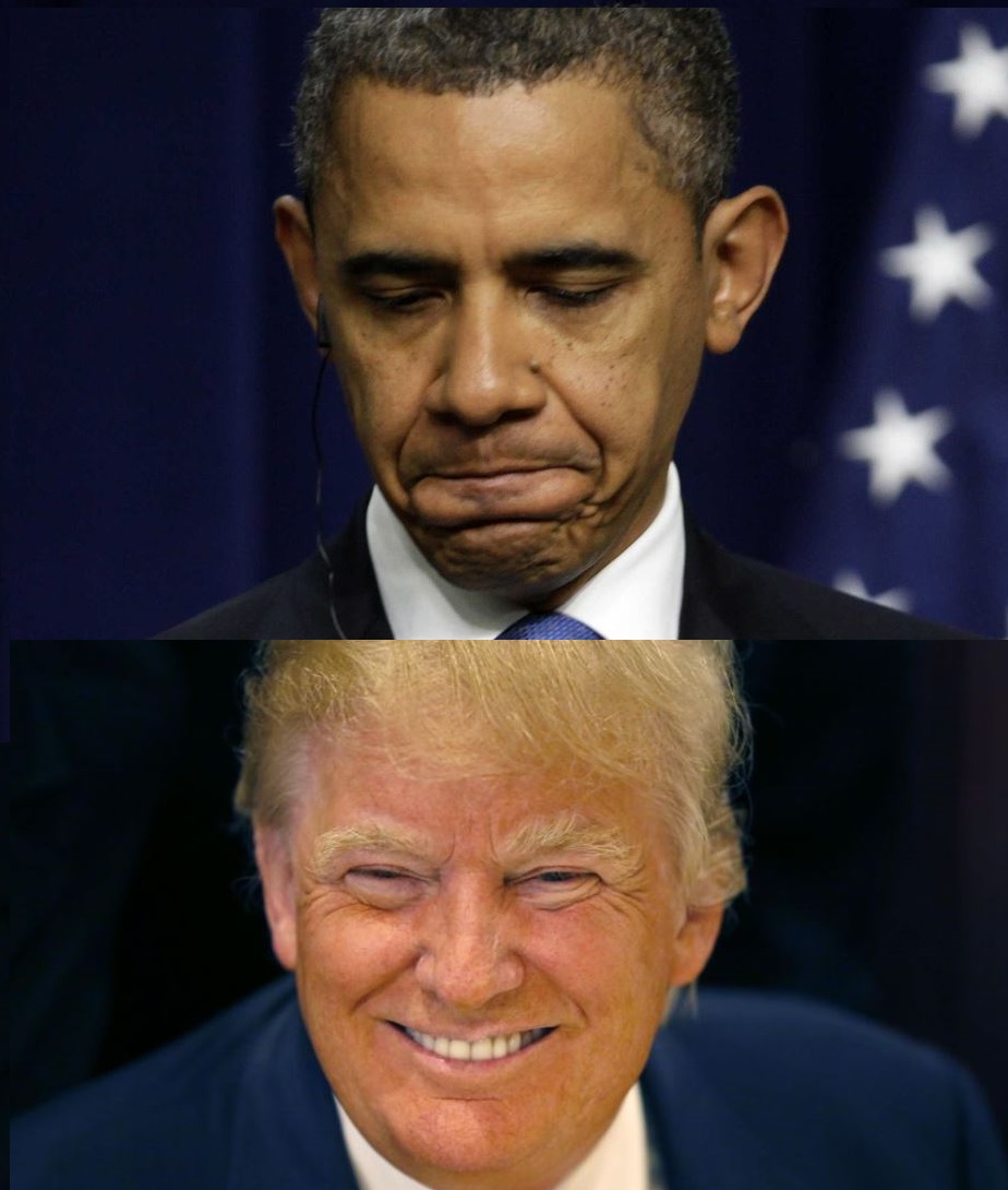 High Quality Obama Trump Blank Meme Template