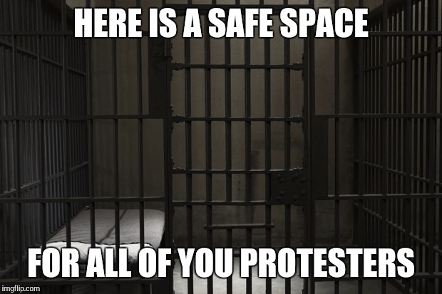 HERE IS A SAFE SPACE; FOR ALL OF YOU PROTESTERS | image tagged in safe space | made w/ Imgflip meme maker