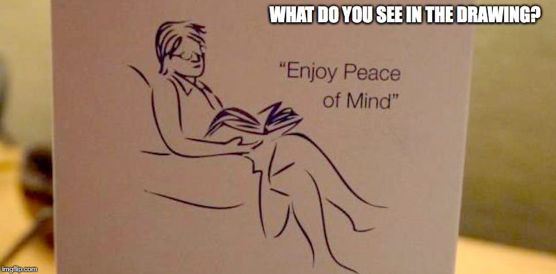 Reading Your Thoughts | WHAT DO YOU SEE IN THE DRAWING? | image tagged in optical illusion | made w/ Imgflip meme maker