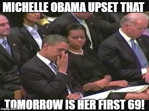 image tagged in michelle obama,obama,69,countdown | made w/ Imgflip meme maker