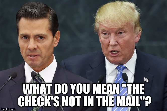 What Do You Mean "The Check's Not in the Mail"? | WHAT DO YOU MEAN "THE CHECK'S NOT IN THE MAIL"? | image tagged in the check is in the mail,donald trump,build that wall | made w/ Imgflip meme maker