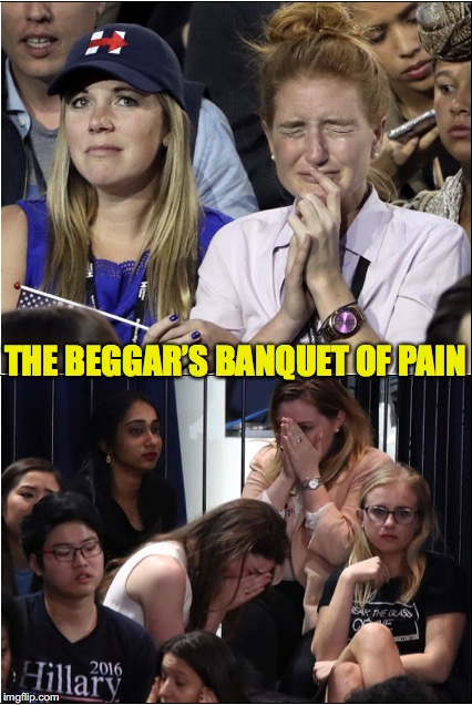 Devastated  | THE BEGGAR’S BANQUET OF PAIN | image tagged in election 2016 aftermath,political meme | made w/ Imgflip meme maker