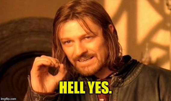 One Does Not Simply Meme | HELL YES. | image tagged in memes,one does not simply | made w/ Imgflip meme maker