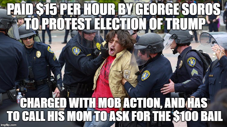 $100 Bail | PAID $15 PER HOUR BY GEORGE SOROS  TO PROTEST ELECTION OF TRUMP; CHARGED WITH MOB ACTION, AND HAS TO CALL HIS MOM TO ASK FOR THE $100 BAIL | image tagged in bail | made w/ Imgflip meme maker