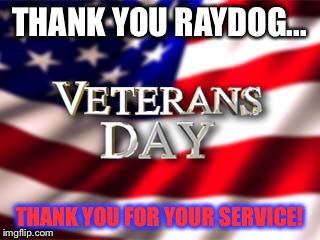 THANK YOU RAYDOG... THANK YOU FOR YOUR SERVICE! | image tagged in we salute you | made w/ Imgflip meme maker
