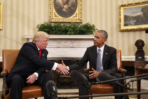 Trump Obama handshake Blank Meme Template