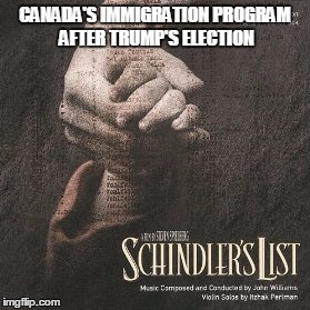 Trying to save as many Americans | CANADA'S IMMIGRATION PROGRAM AFTER TRUMP'S ELECTION | image tagged in trump 2016,election 2016,canada | made w/ Imgflip meme maker