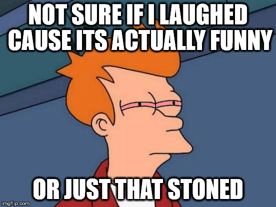 NOT SURE IF I LAUGHED CAUSE ITS ACTUALLY FUNNY OR JUST THAT STONED | made w/ Imgflip meme maker