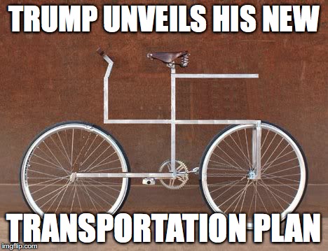Trump unveils his new transportation plan | TRUMP UNVEILS HIS NEW; TRANSPORTATION PLAN | image tagged in trump nazi,trump nazi bike,trump nazi bicycle | made w/ Imgflip meme maker