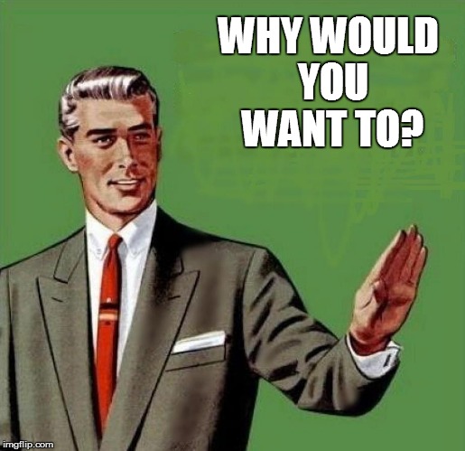 WHY WOULD YOU WANT TO? | made w/ Imgflip meme maker