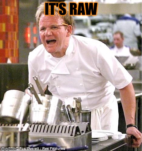 Chef Gordon Ramsay Meme | IT'S RAW | image tagged in memes,chef gordon ramsay | made w/ Imgflip meme maker