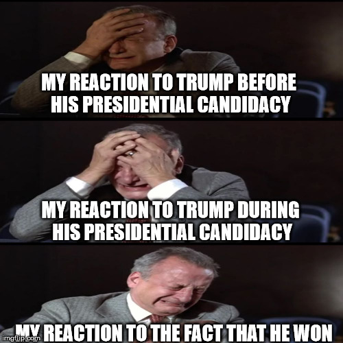 My reaction to Trump | MY REACTION TO TRUMP BEFORE HIS PRESIDENTIAL CANDIDACY; MY REACTION TO TRUMP DURING HIS PRESIDENTIAL CANDIDACY; MY REACTION TO THE FACT THAT HE WON | image tagged in hardcore miserable,donald trump,hardcore,presidential candidacy,donald trump president,presidential race | made w/ Imgflip meme maker