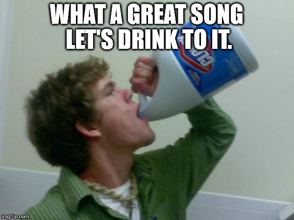 WHAT A GREAT SONG LET'S DRINK TO IT. | made w/ Imgflip meme maker