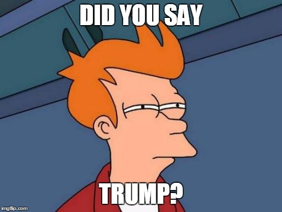 Futurama Fry | DID YOU SAY; TRUMP? | image tagged in memes,futurama fry | made w/ Imgflip meme maker