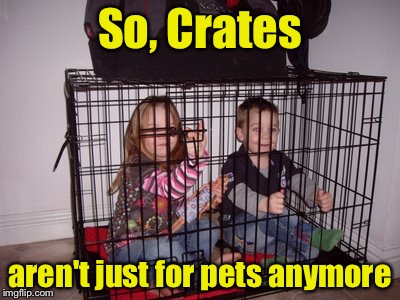 User name in meme weekend | So, Crates; aren't just for pets anymore | image tagged in kids in crate | made w/ Imgflip meme maker