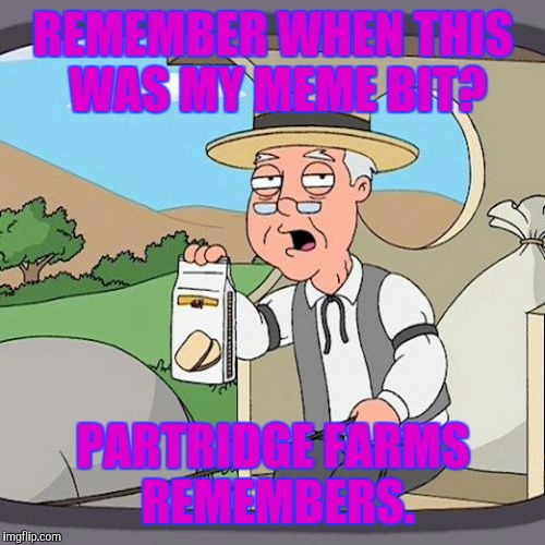 U 'member... | REMEMBER WHEN THIS WAS MY MEME BIT? PARTRIDGE FARMS REMEMBERS. | image tagged in pepperidge farm remembers,member berries | made w/ Imgflip meme maker