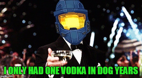 Cheers Ghost | I ONLY HAD ONE VODKA IN DOG YEARS | image tagged in cheers ghost | made w/ Imgflip meme maker