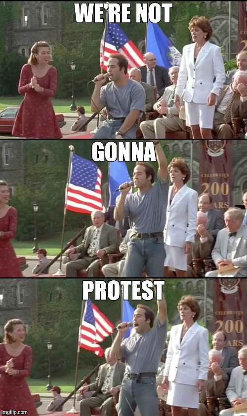 We're Not Gonna Protest | image tagged in 2016 election,protesters,retarded liberal protesters,clinton,memes | made w/ Imgflip meme maker