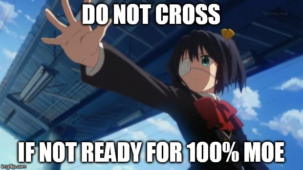 Stop in the name of Anime | DO NOT CROSS; IF NOT READY FOR 100% MOE | image tagged in stop in the name of anime | made w/ Imgflip meme maker