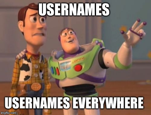 #usernameweekend hope this one isn't a repost. I've been MIA  | USERNAMES; USERNAMES EVERYWHERE | image tagged in memes,x x everywhere | made w/ Imgflip meme maker