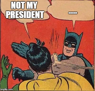 Batman Slapping Robin | NOT MY PRESIDENT; ..... | image tagged in memes,batman slapping robin | made w/ Imgflip meme maker