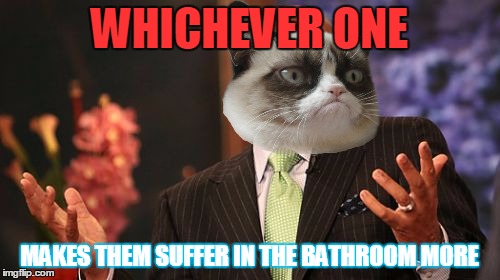WHICHEVER ONE MAKES THEM SUFFER IN THE BATHROOM MORE | image tagged in memes,steve harvey | made w/ Imgflip meme maker