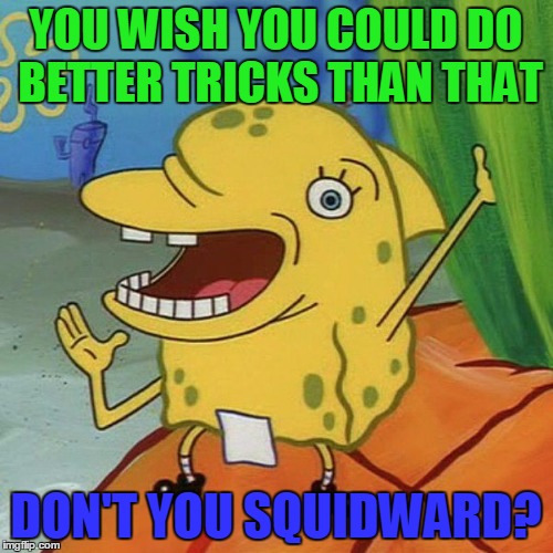 YOU WISH YOU COULD DO BETTER TRICKS THAN THAT DON'T YOU SQUIDWARD? | made w/ Imgflip meme maker