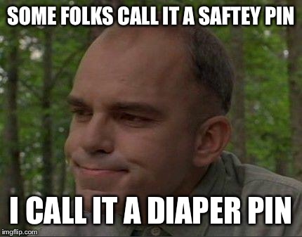 Carl | SOME FOLKS CALL IT A SAFTEY PIN; I CALL IT A DIAPER PIN | image tagged in carl | made w/ Imgflip meme maker
