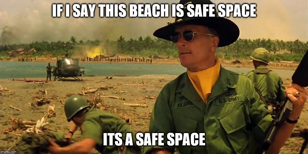 IF I SAY THIS BEACH IS SAFE SPACE ITS A SAFE SPACE | made w/ Imgflip meme maker