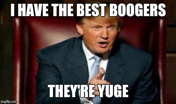 I HAVE THE BEST BOOGERS THEY'RE YUGE | made w/ Imgflip meme maker