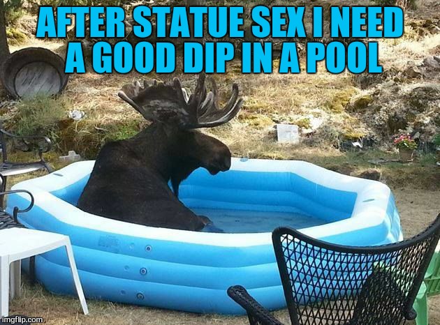 AFTER STATUE SEX I NEED A GOOD DIP IN A POOL | made w/ Imgflip meme maker