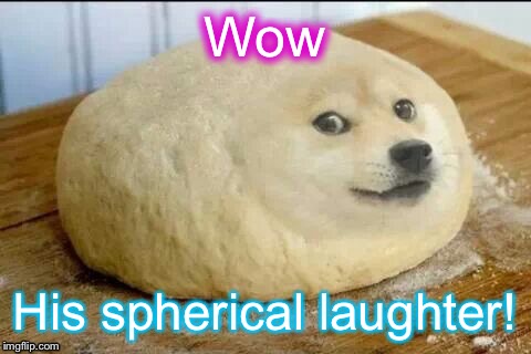 Douge | Wow His spherical laughter! | image tagged in douge | made w/ Imgflip meme maker