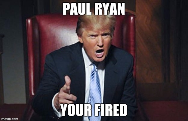 your fired | PAUL RYAN; YOUR FIRED | image tagged in your fired | made w/ Imgflip meme maker