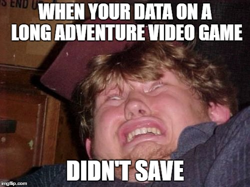 WTF | WHEN YOUR DATA ON A LONG ADVENTURE VIDEO GAME; DIDN'T SAVE | image tagged in memes,wtf | made w/ Imgflip meme maker