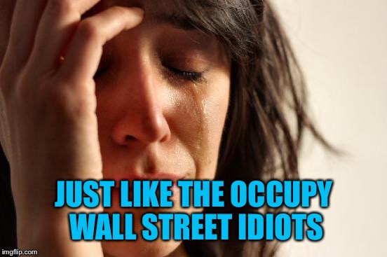 First World Problems Meme | JUST LIKE THE OCCUPY WALL STREET IDIOTS | image tagged in memes,first world problems | made w/ Imgflip meme maker