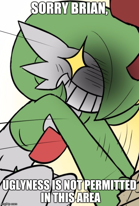 Gardevoir | SORRY BRIAN, UGLYNESS IS NOT PERMITTED IN THIS AREA | image tagged in gardevoir | made w/ Imgflip meme maker