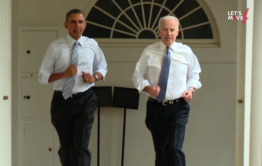 High Quality Obama and Biden running Blank Meme Template