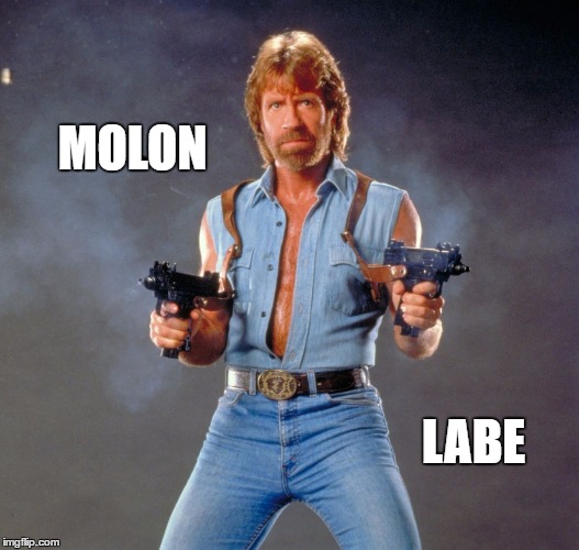 Chuck Norris Guns | MOLON; LABE | image tagged in memes,chuck norris guns,chuck norris | made w/ Imgflip meme maker