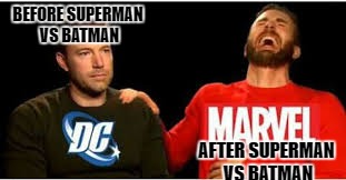 film failures | BEFORE SUPERMAN VS BATMAN; AFTER SUPERMAN VS BATMAN | image tagged in marvel comics,dc comics,batman vs superman | made w/ Imgflip meme maker