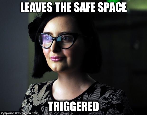 triggered | LEAVES THE SAFE SPACE; TRIGGERED | image tagged in triggered | made w/ Imgflip meme maker