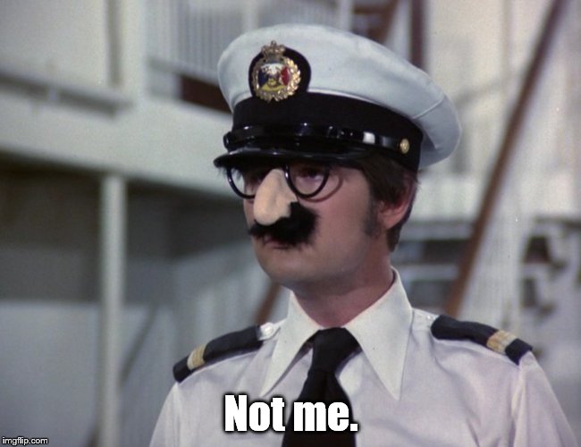 Gandy Groucho | Not me. | image tagged in gandy groucho | made w/ Imgflip meme maker