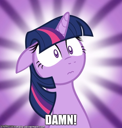 Shocked Twilight Sparkle | DAMN! | image tagged in shocked twilight sparkle | made w/ Imgflip meme maker