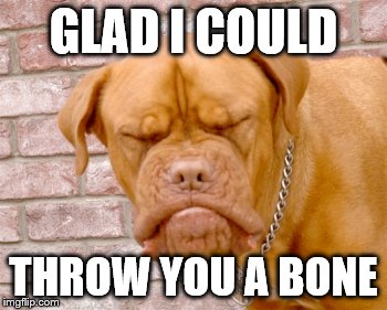 GLAD I COULD THROW YOU A BONE | made w/ Imgflip meme maker