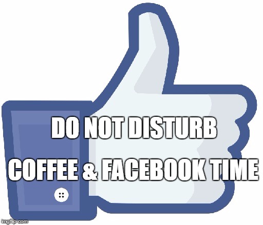 Facebook Like Button | DO NOT DISTURB; COFFEE & FACEBOOK TIME | image tagged in facebook like button | made w/ Imgflip meme maker