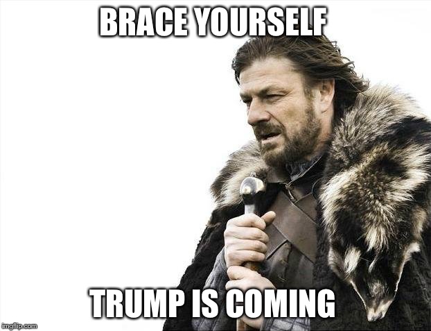 Brace Yourselves X is Coming | BRACE YOURSELF; TRUMP IS COMING | image tagged in memes,brace yourselves x is coming | made w/ Imgflip meme maker